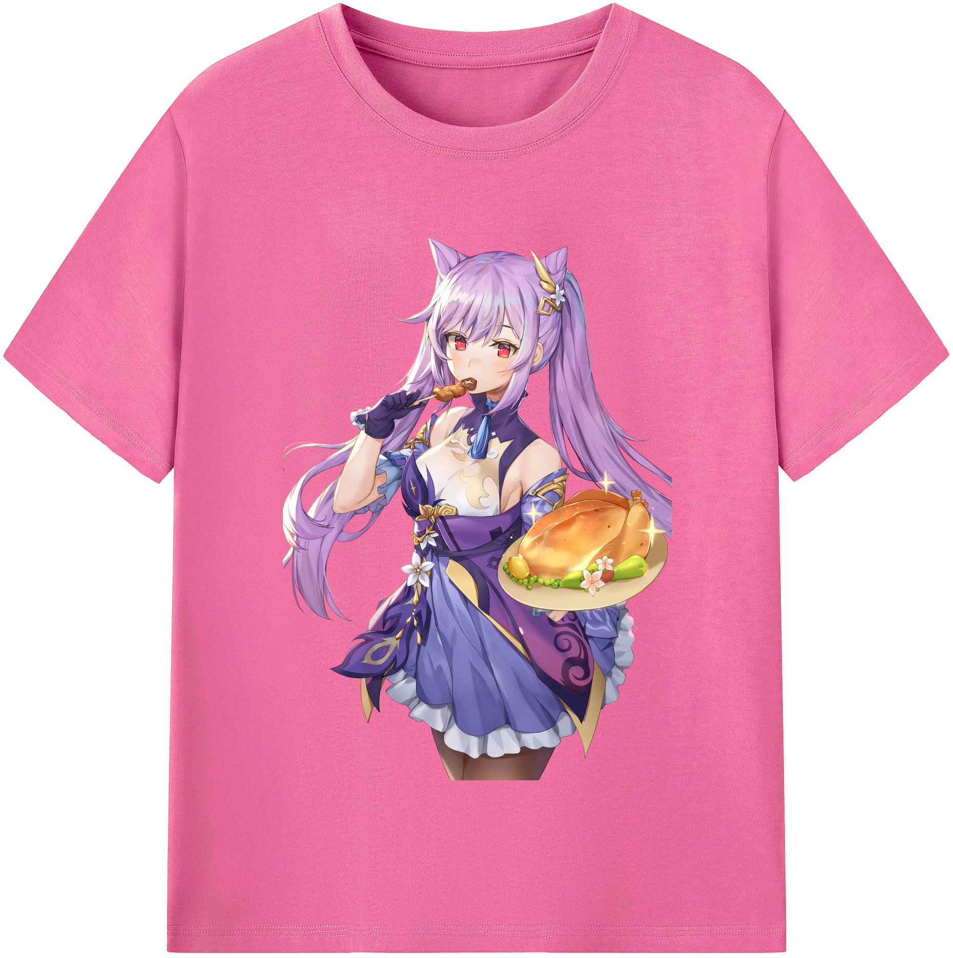 げんし神 刻晴 こくせい genshin Kokusei レディースカジュアルプリントTシャツ（綿100％）